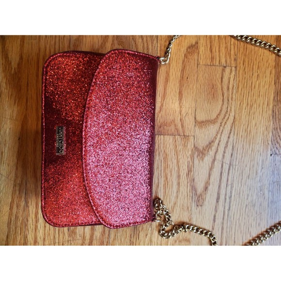 Jimmy Choo Parfums Red Sparkly Purse With Chain Strap - Picture 3 of 11